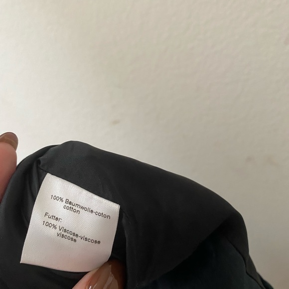 Akris Punto designer skirt lined black teal color size 8 cotton w viscose lining - Picture 4 of 7